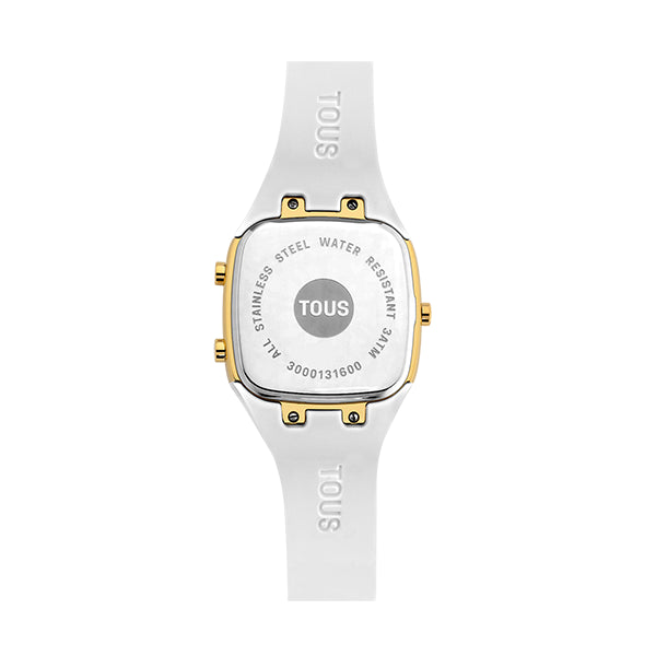 Timeless Elegance Digital Timepiece in Gold and White