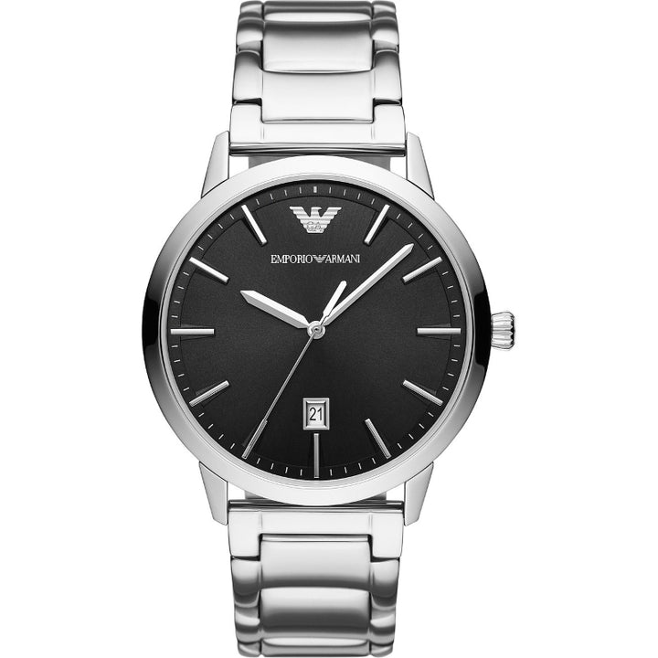 Emporio Armani Silver & Black Analog Watch