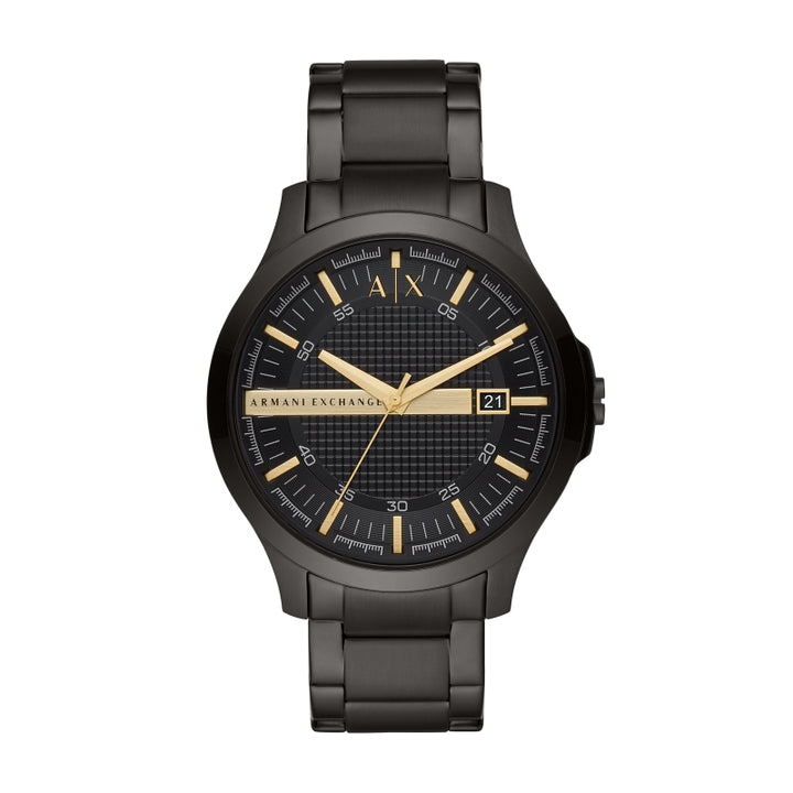 Armani Exchange Black & Gold Analog Watch