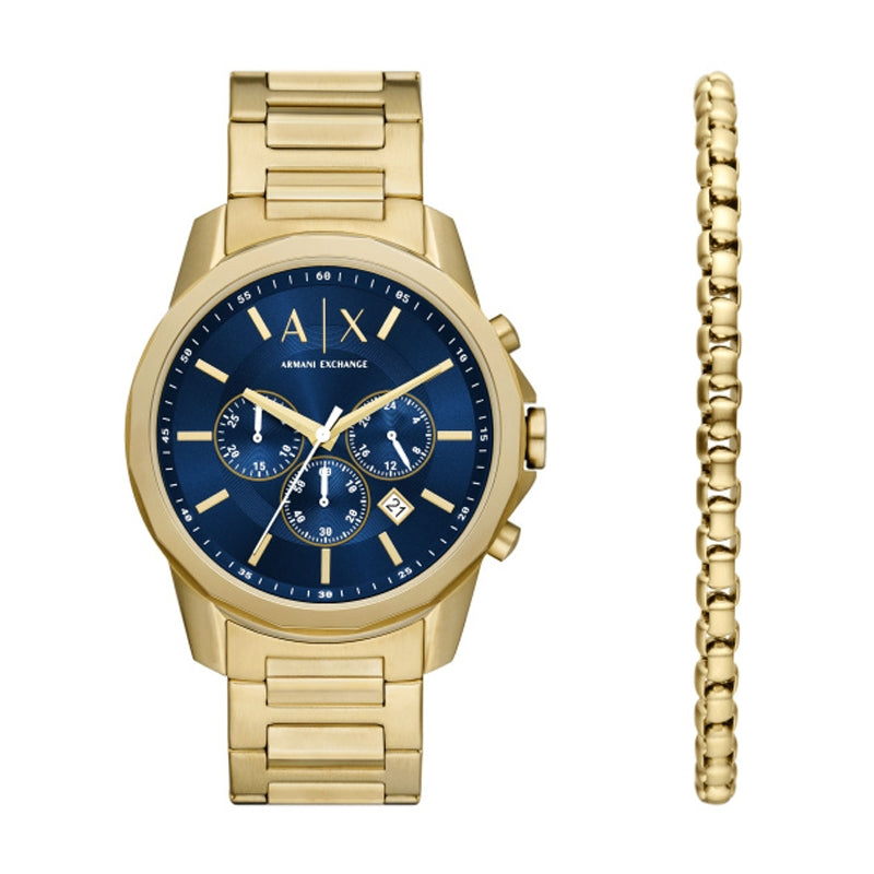 Armani Exchange Gold-Tone Chronograph Watch Set