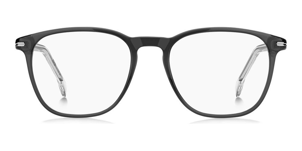 Sleek Transparent Grey Acetate Eyeglasses