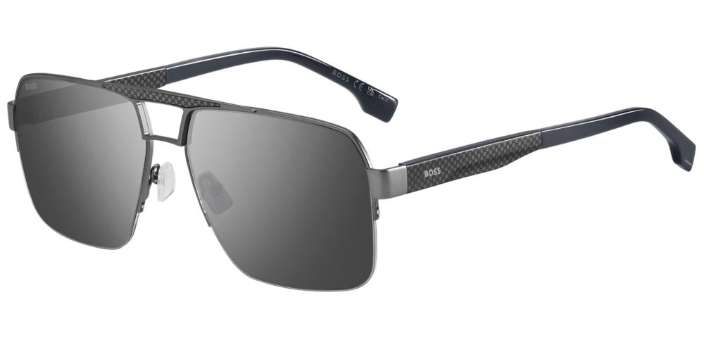 Sleek Carbon-Detail Rectangular Sunglasses