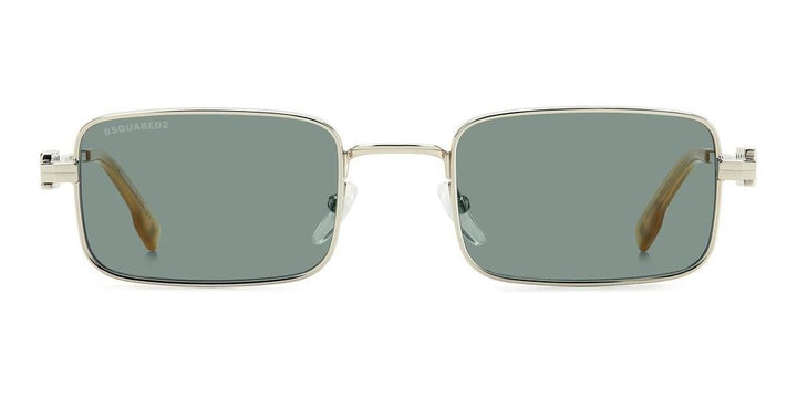 Sleek Rectangular Silver Frame Sunglasses