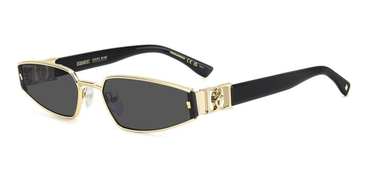 Sleek Rectangular Gold-Tone Sunglasses