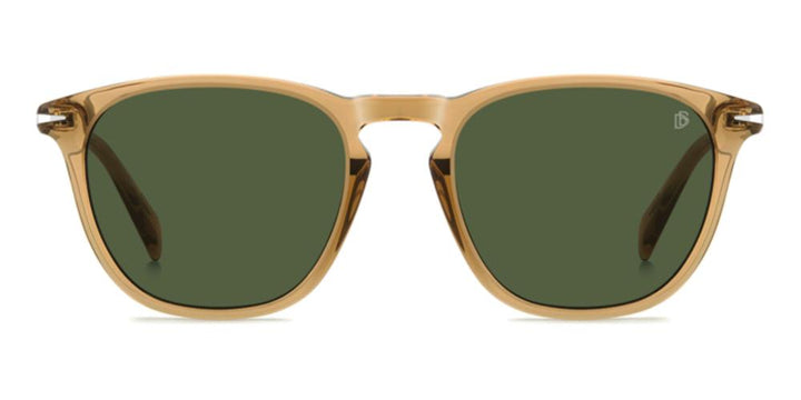Timeless Light Brown Acetate Sunglasses with Green Lenses