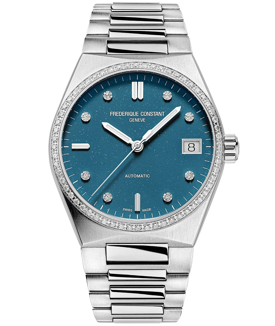 Frederique Constant Silver & Blue Automatic Watch