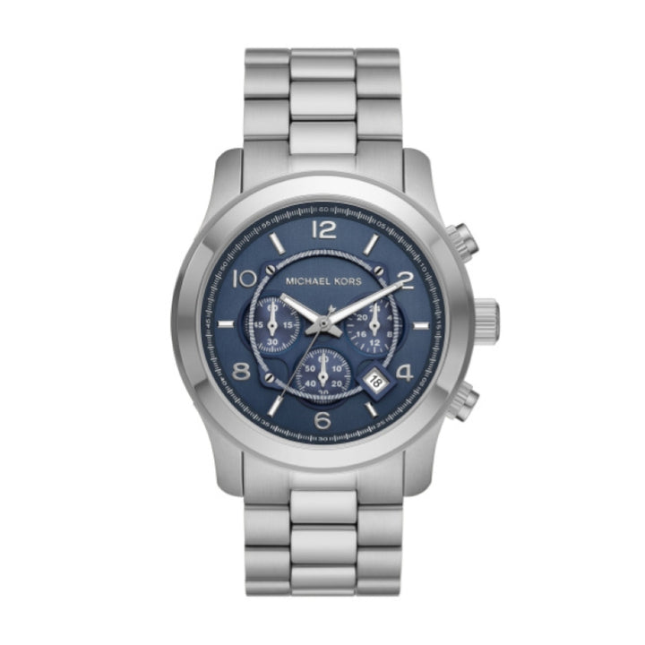 Michael Kors Silver Chronograph Watch, Blue Dial