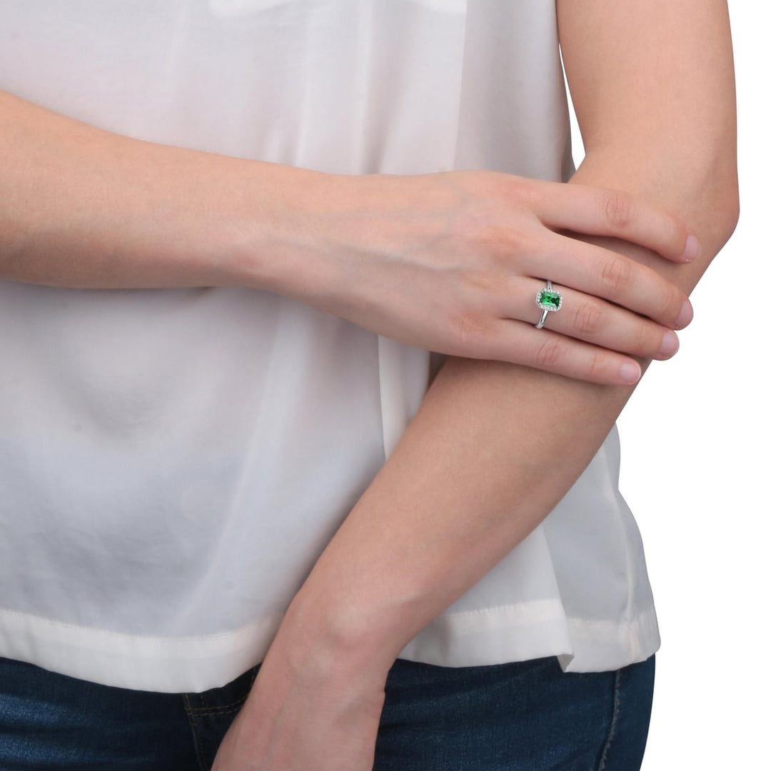 Morellato Silver Ring with Green Gemstone