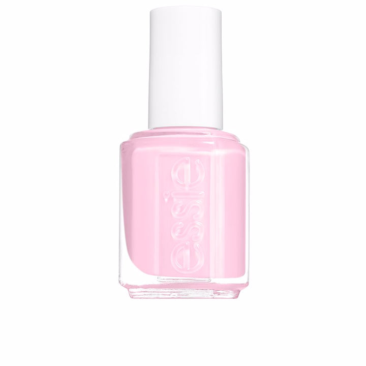 Small bottle of sheer cream pink nail lacquer with rounded brush cap, 13.5 ml