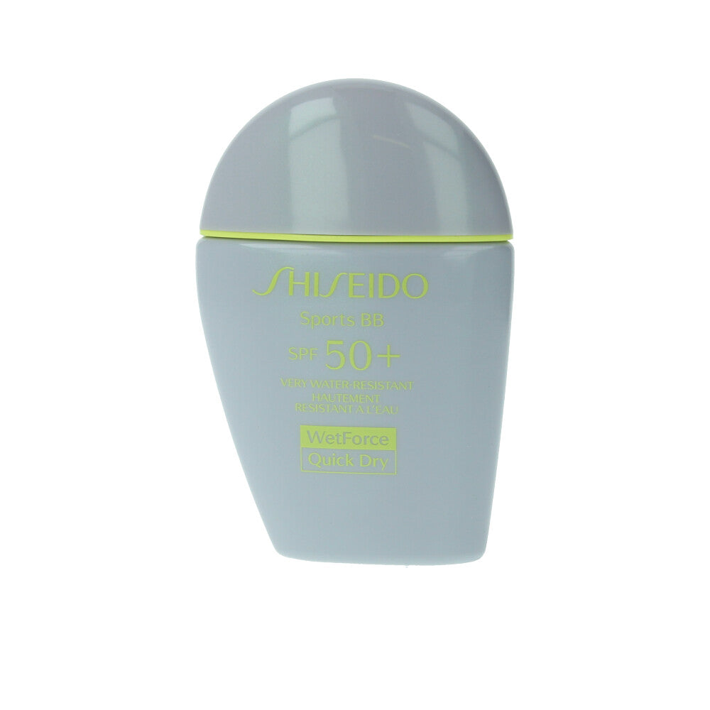 30 ml tinted SPF50+ BB cream tube, water‑resistant sports formula, dark shade