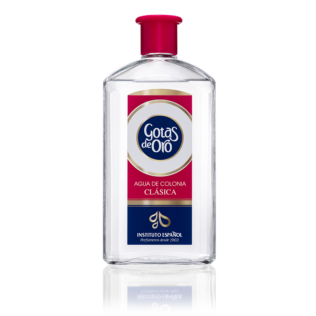 600 ml clear bottle of fresh aquatic Eau de Cologne, unisex fragrance