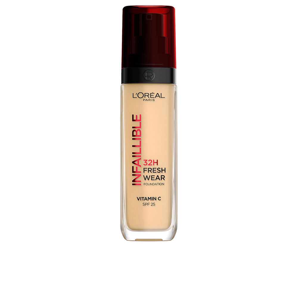 30 ml pump bottle of lightweight long‑wear SPF25 foundation, shade 130 Beige Peau