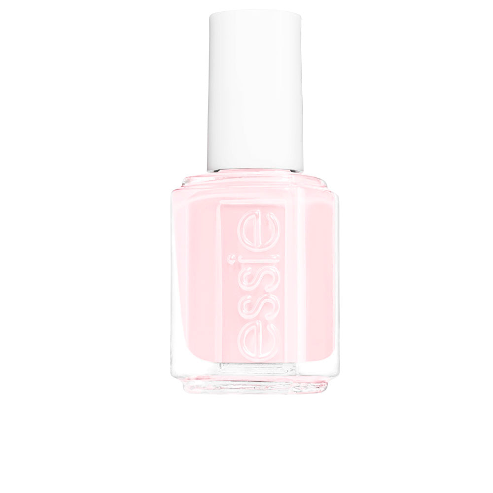 Bottle of coral-red cream nail polish, 13.5 ml, wide brush visible