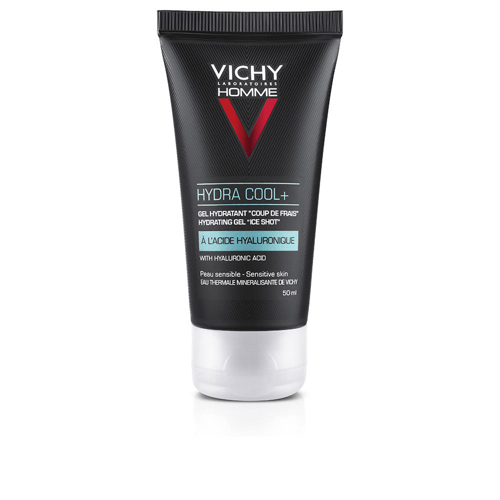 50 ml cooling hydrating gel in translucent jar for Man; light blue gel