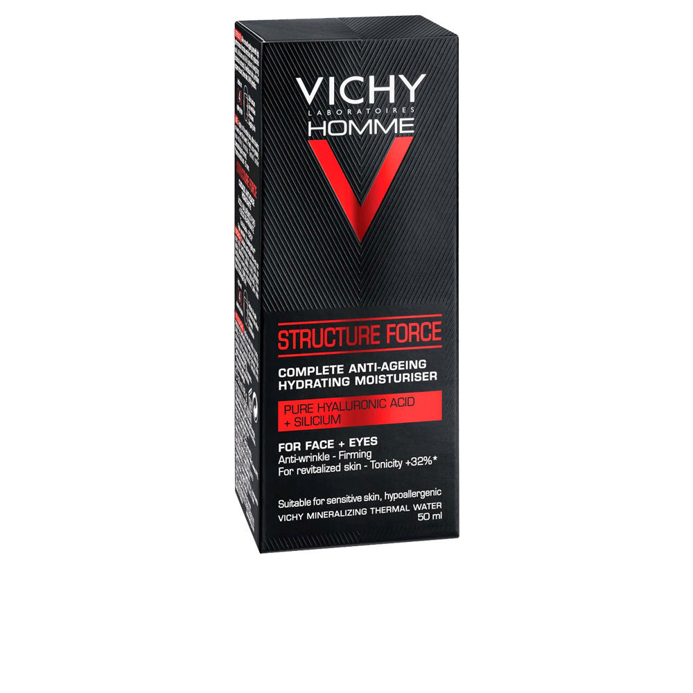 50 ml moisturiser in box; fast‑absorbing firming treatment for Man