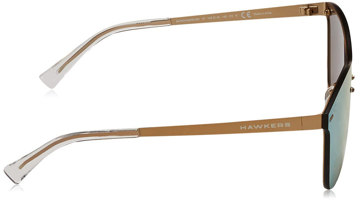 Unisex square stainless steel sunglasses with blue lenses, 50 mm