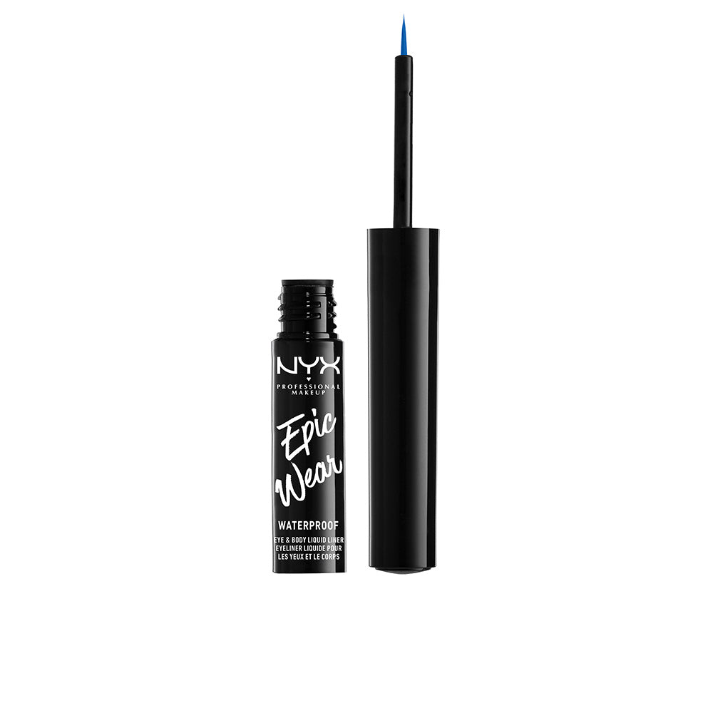Sapphire blue liquid eyeliner with fine brush tip, waterproof, Unisex