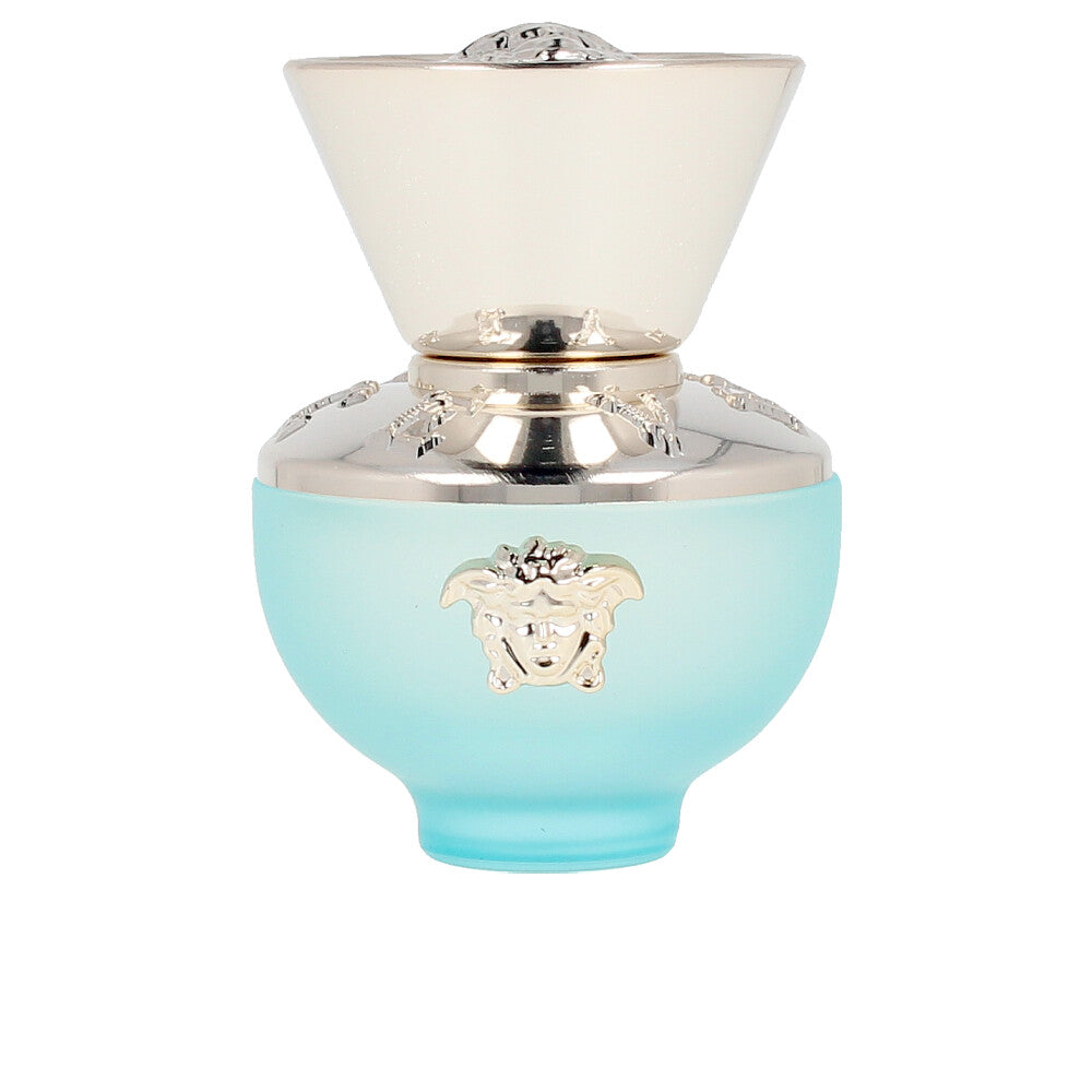 Deep-blue sculptural perfume bottle with gold detailing, 30 ml