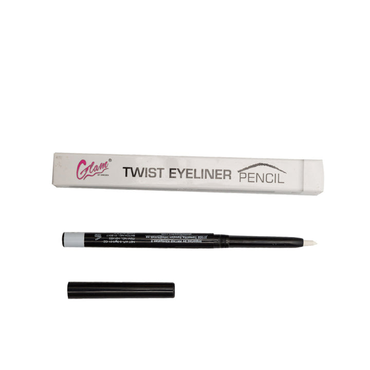 Automatic white twist-up eyeliner pencil, creamy texture, 0.3 g, Unisex