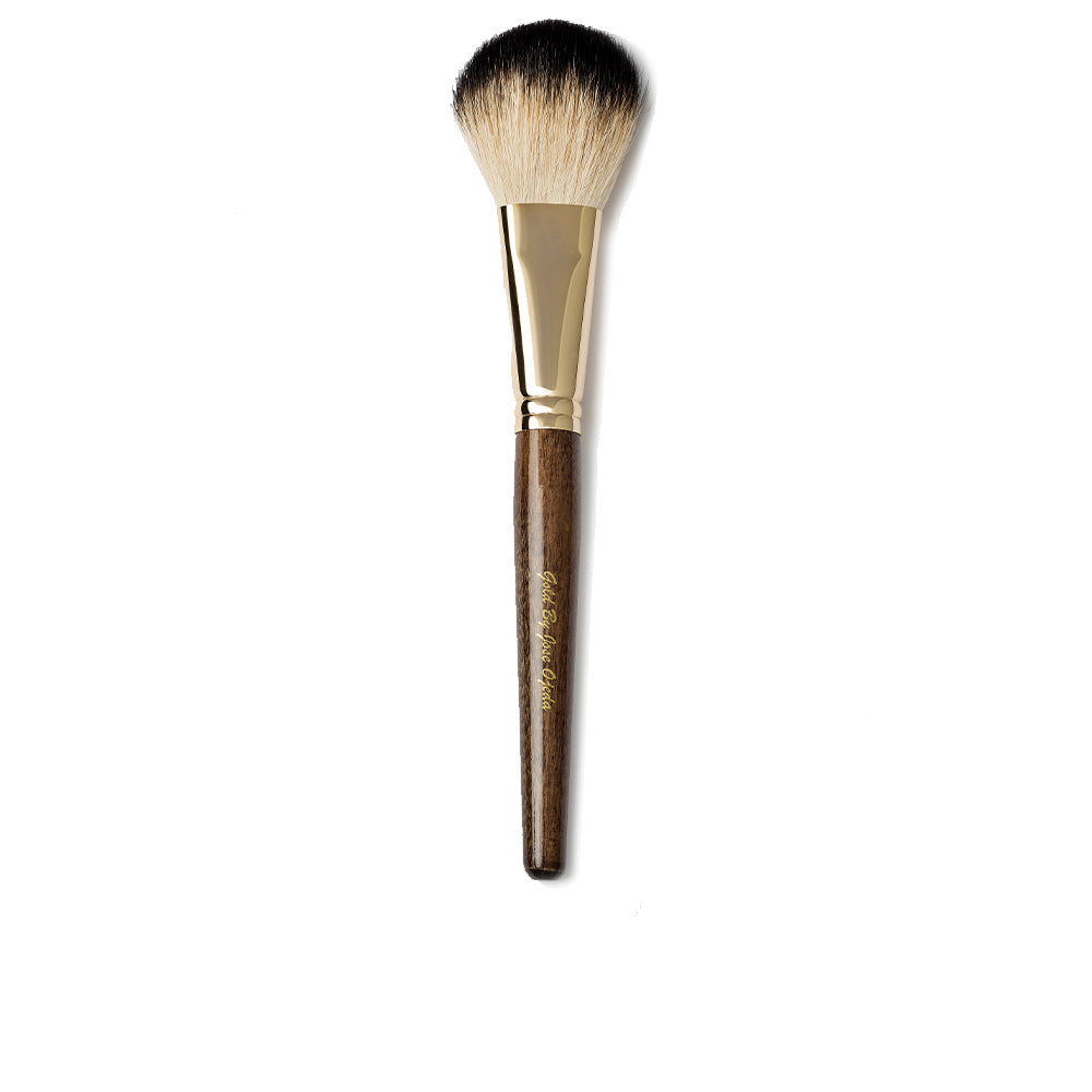 Rounded dense goat-hair powder brush for face and body application