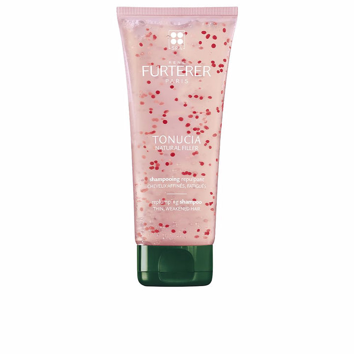 200 ml clear gel shampoo bottle with orange microbeads, tamarind extract focus, Unisex