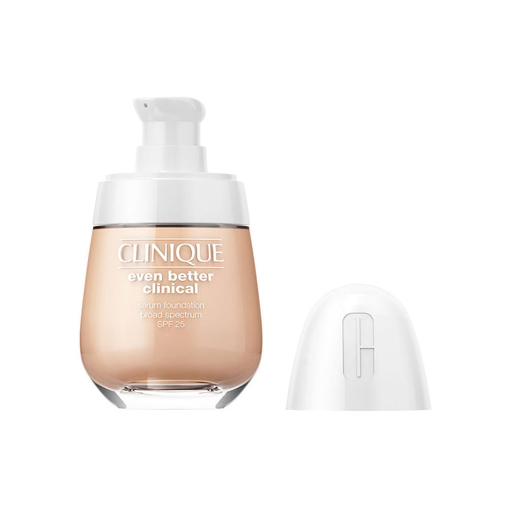 30 ml glass serum foundation bottle, ivory shade, pump dispenser