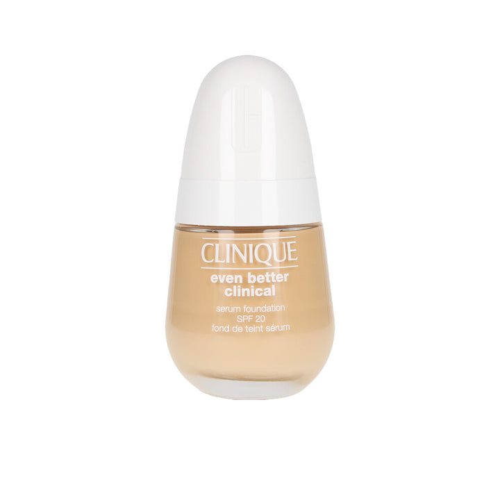 30 ml glass bottle of serum-infused liquid foundation in warm golden shade