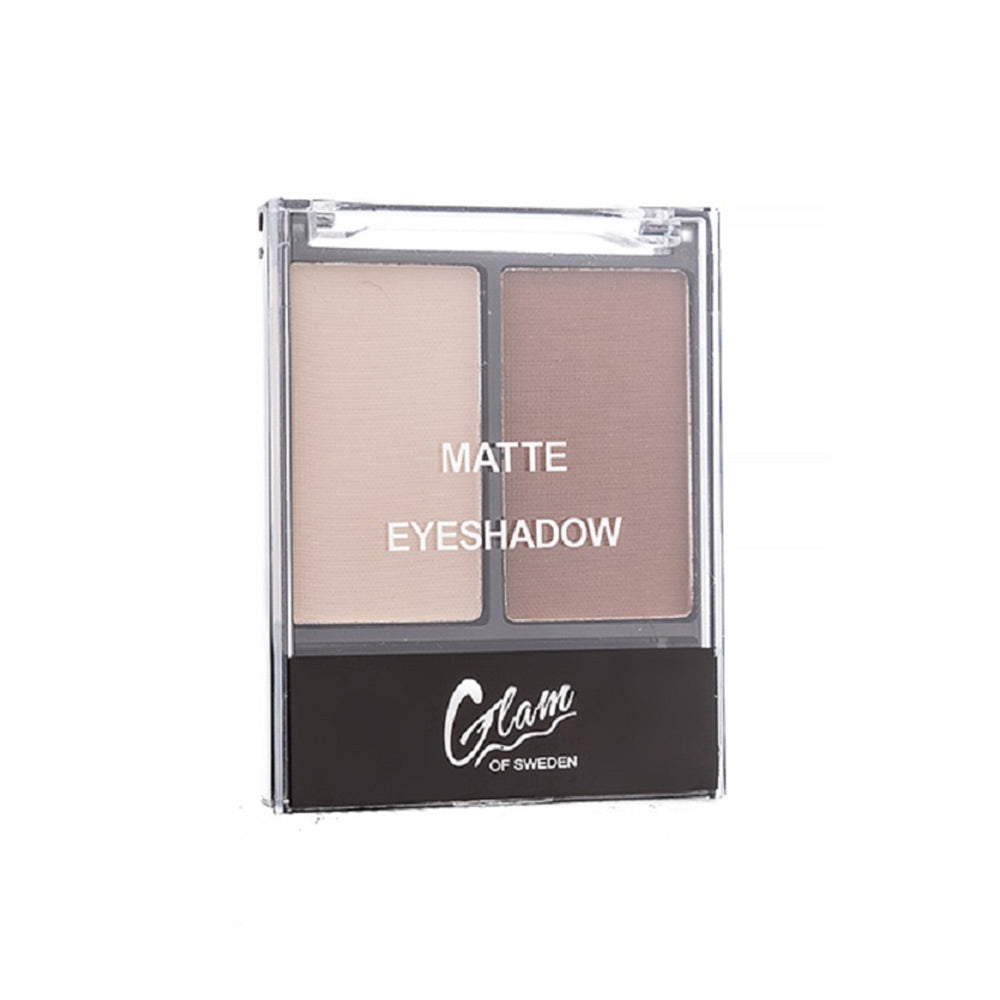 Compact matte eyeshadow duo in two earthy brown shades, 4 g