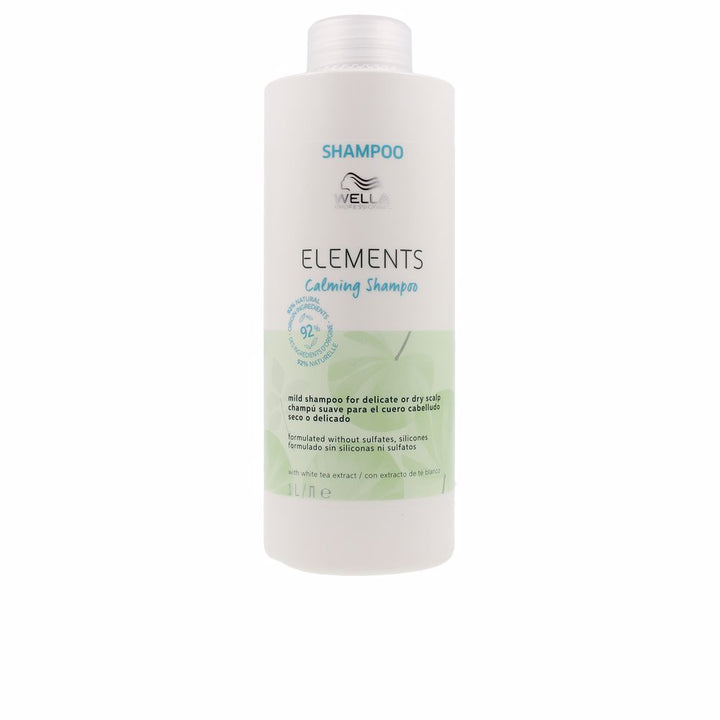 Tall 1000 ml shampoo bottle for sensitive scalp, minimalist label, recyclable packaging