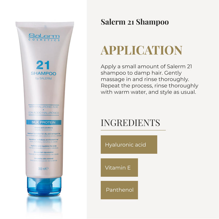 300 ml bottle of hyaluronic hydrating shampoo with silk proteins for Unisex