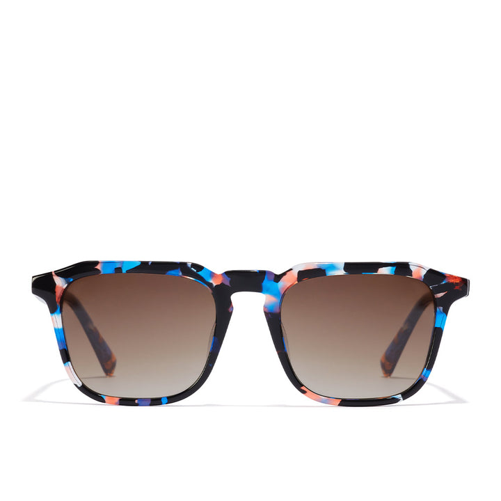Unisex square capri carey acetate sunglasses, 51mm lenses, 140mm temples