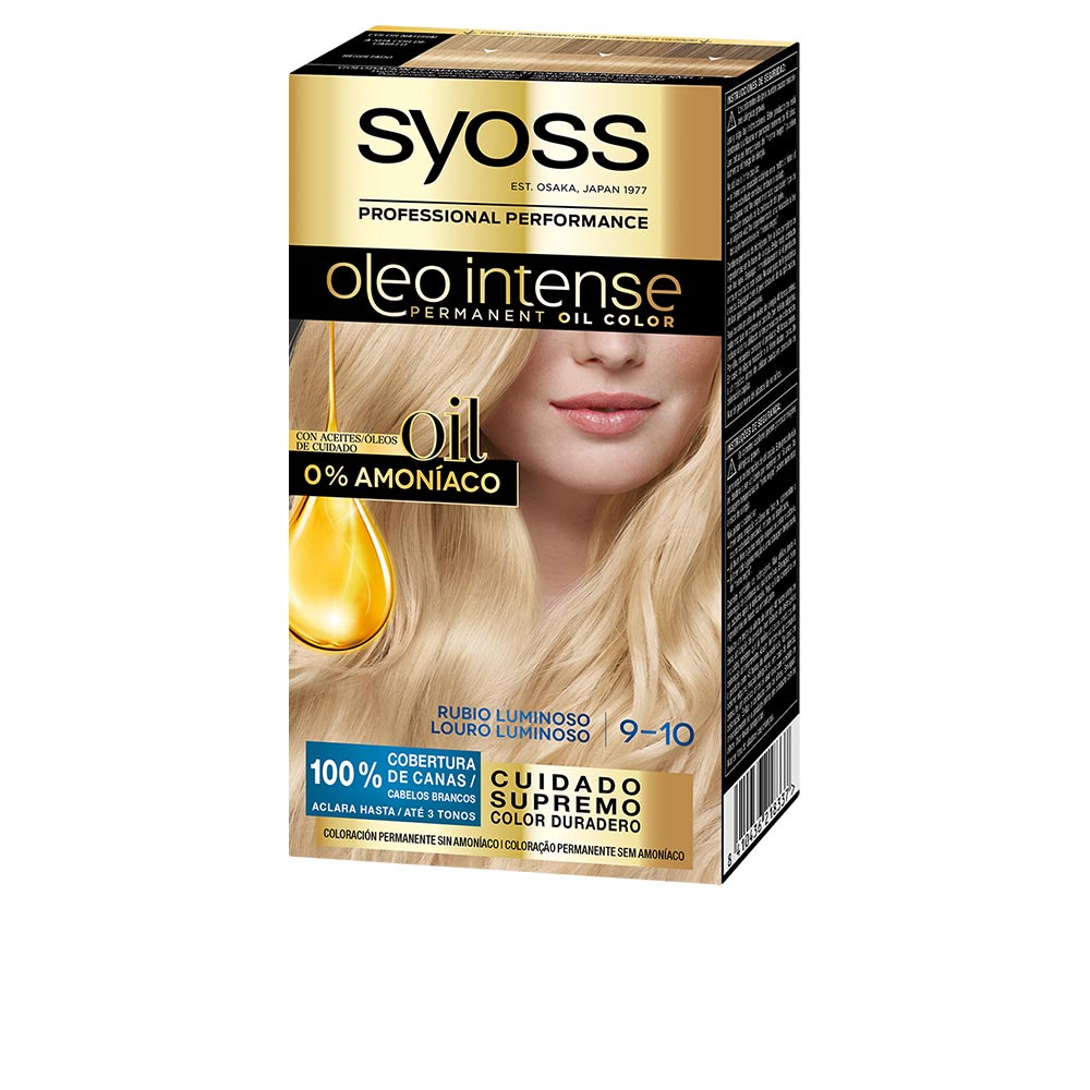 Tube and developer kit for oil‑infused ammonia‑free blonde hair colour 9.10