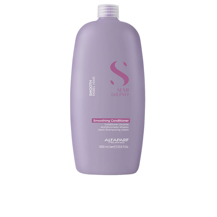 Tall 1000 ml white conditioner bottle for frizz control with coconut imagery