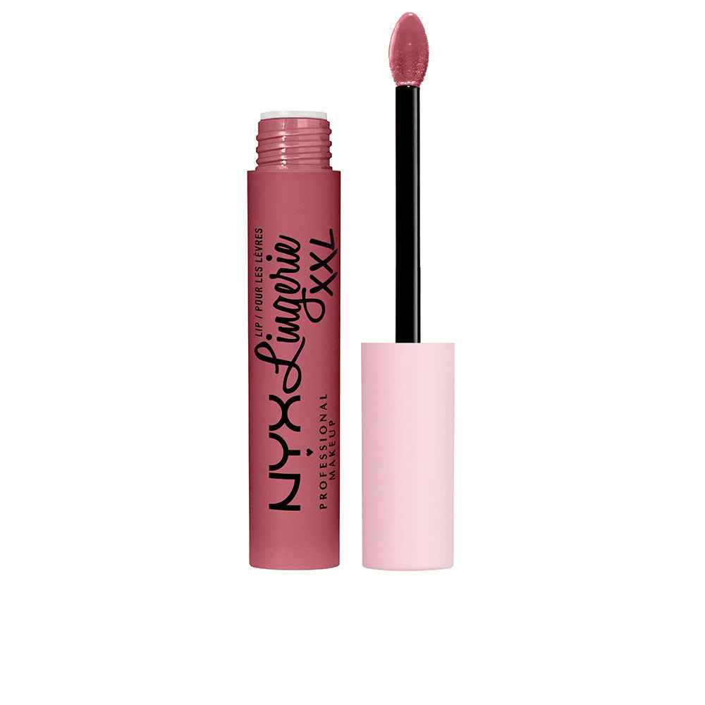 Matte liquid lipstick in rose shade, lightweight wand applicator