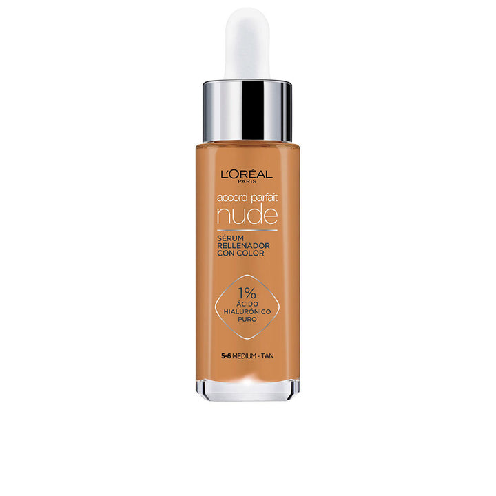 30 ml pump tinted hydrating serum; light coverage, dewy finish