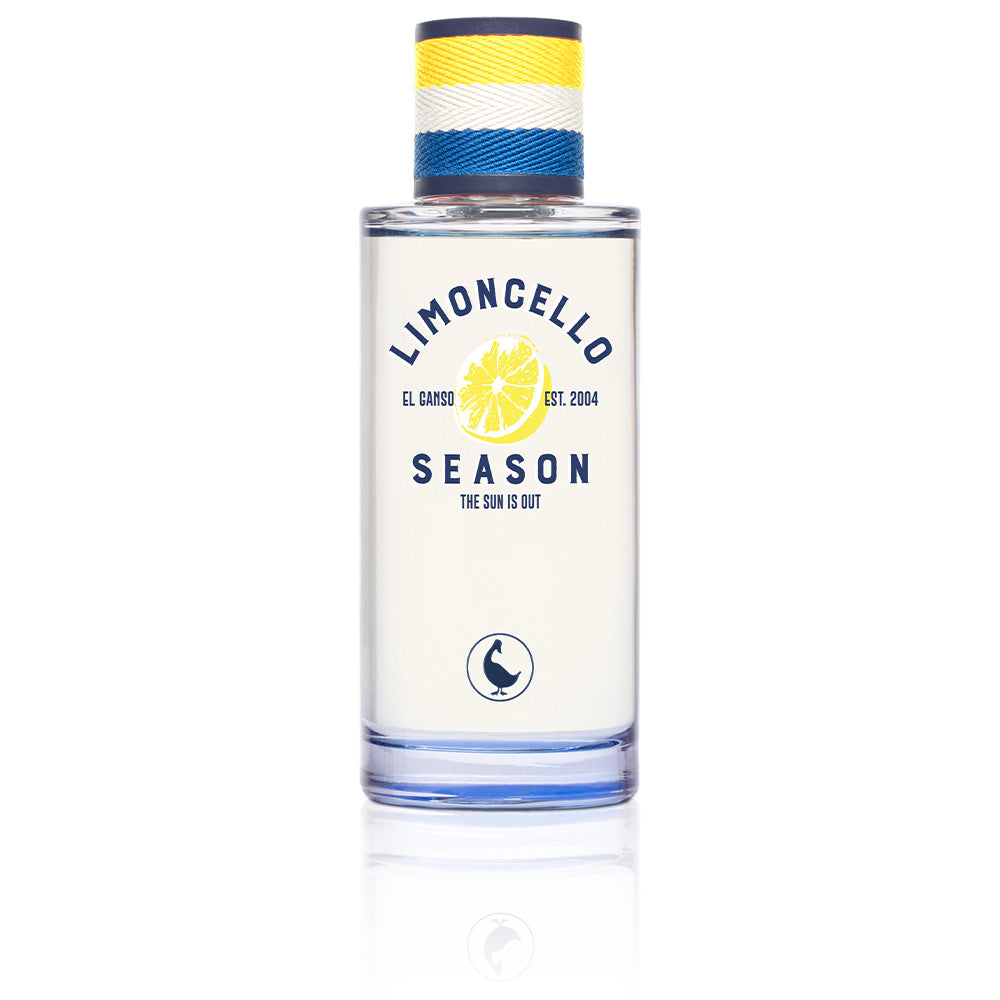 Glass 125 ml citrus fougère cologne bottle, lemon-inspired label, ozonic fragrance