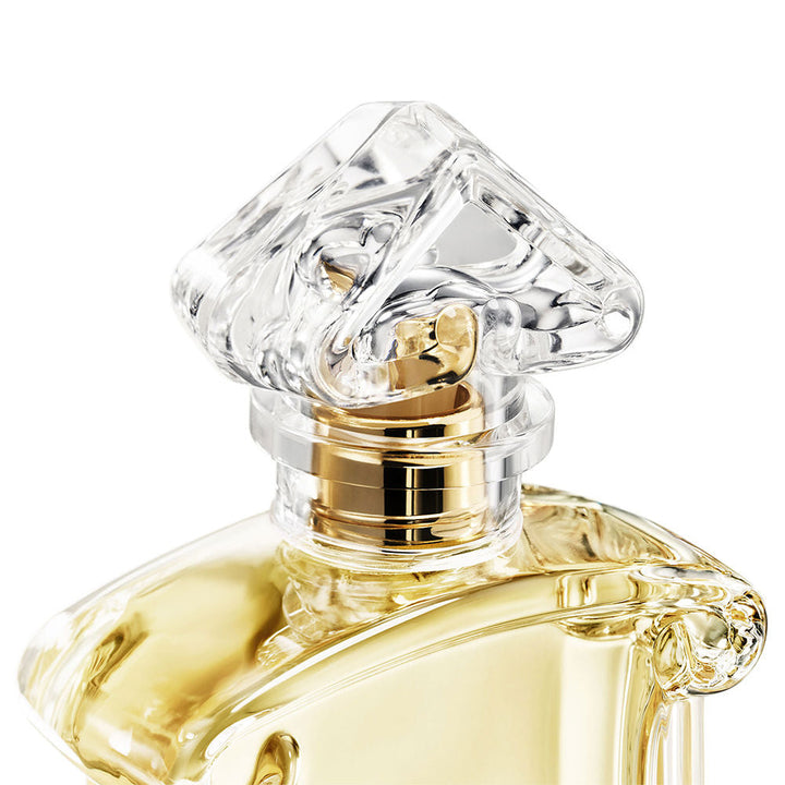 75 ml inverted-heart perfume bottle; floral–fruity mimosa and almond notes