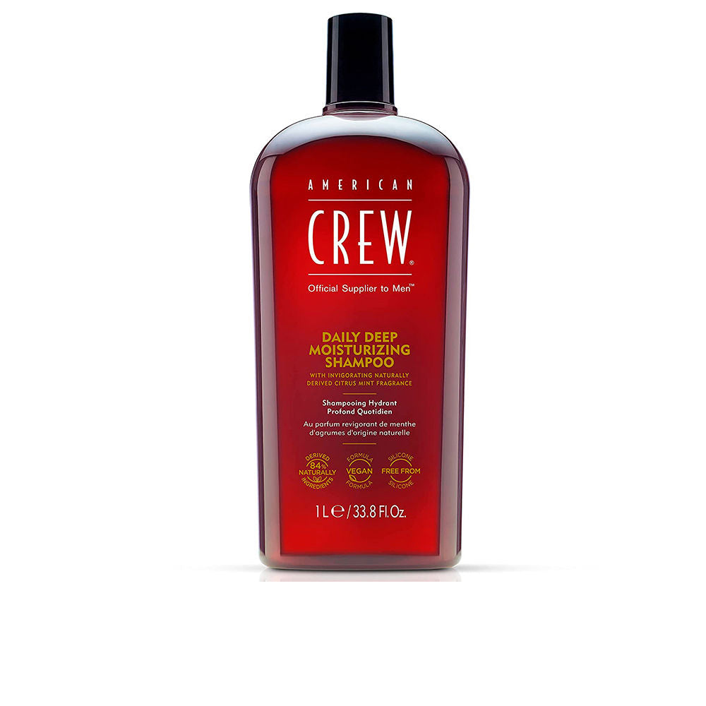 Tall 1000 ml bottle of deep moisturising shampoo for Man with botanical extracts