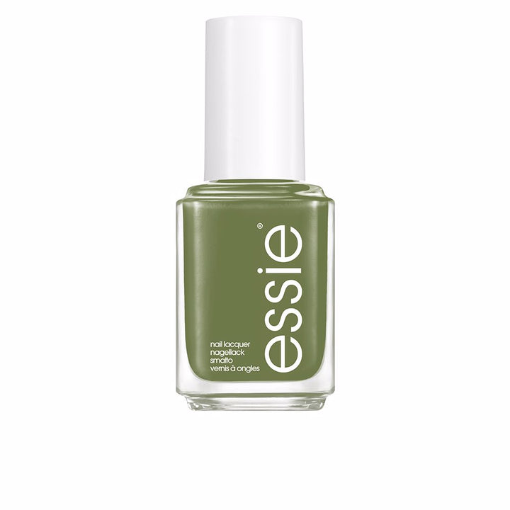 Glass bottle of warm pink cream nail lacquer with rounded brush, 13.5 ml