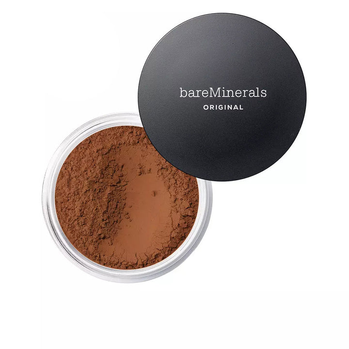 Loose mineral powder foundation in shade Warm Deep, 8 g jar, soft luminous finish