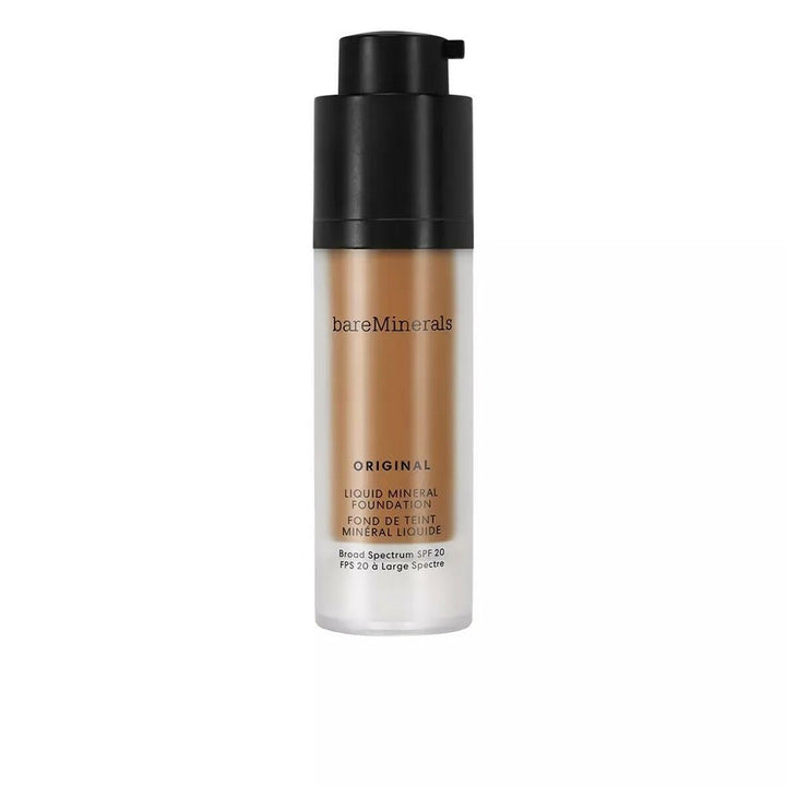 30 ml pump bottle, warm dark shade, liquid mineral foundation