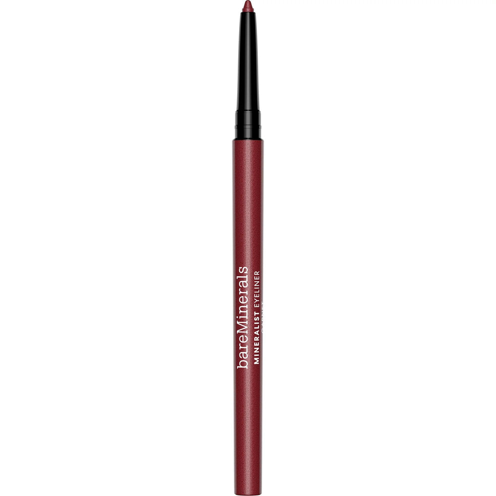 Garnet mineral cream eye pencil in slim black casing, capped