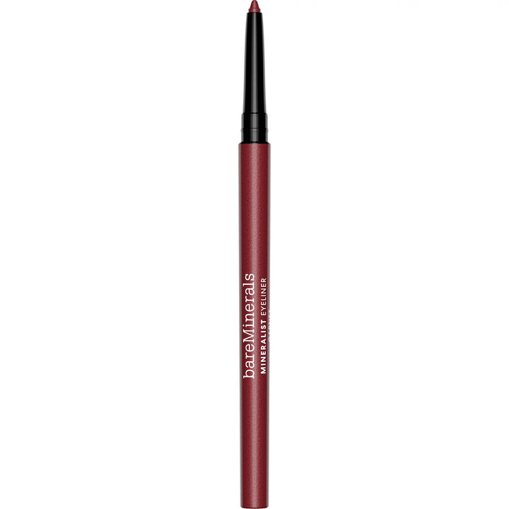 Garnet mineral cream eye pencil in slim black casing, capped