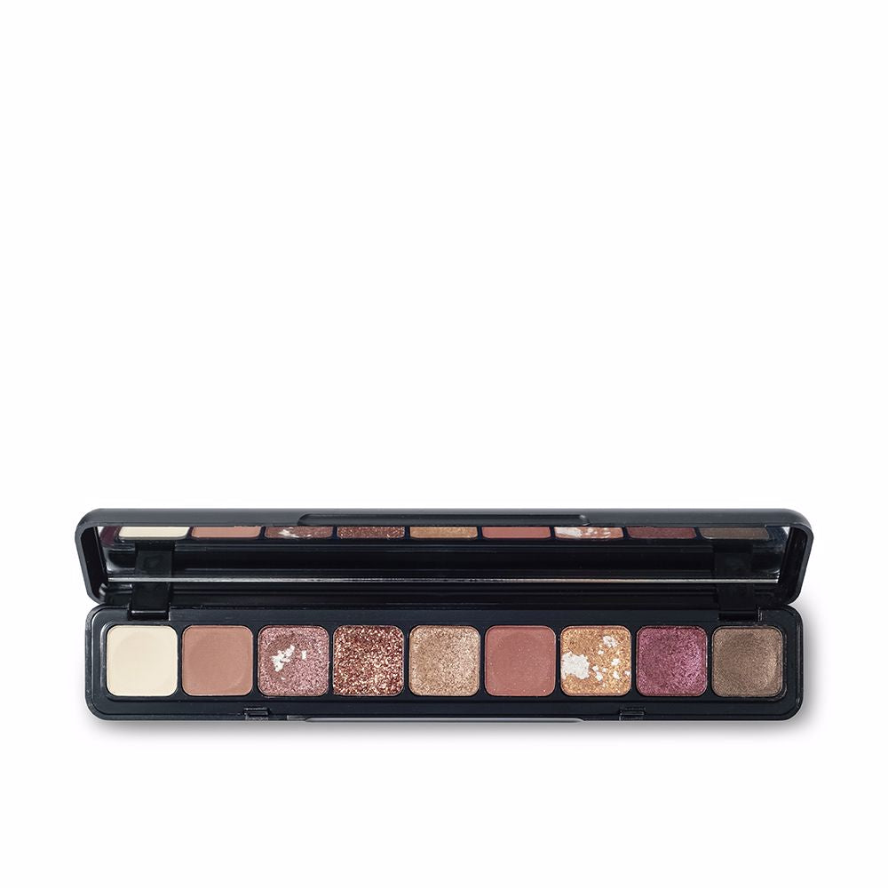 Slim 24‑shade eyeshadow palette with matte and shimmer pans