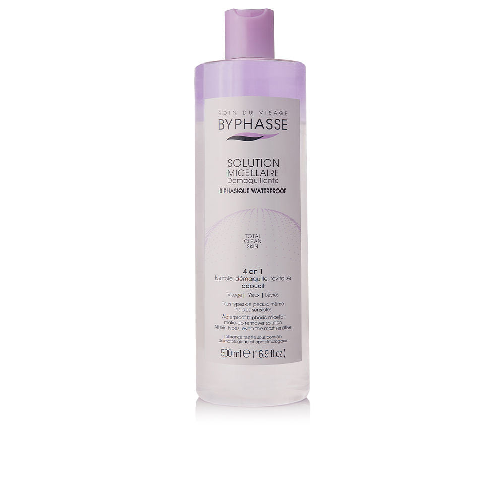 500 ml biphasic micellar remover bottle, two-layer oil and water formula