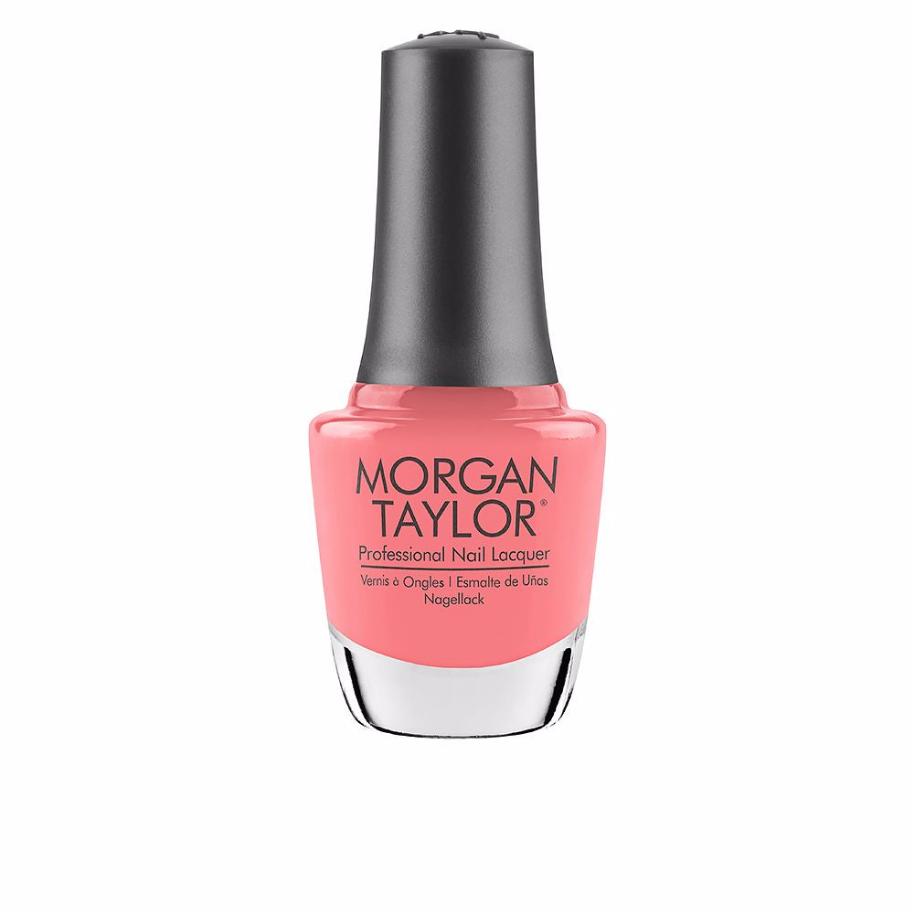 15 ml glass bottle of deep red professional nail lacquer with curved brush