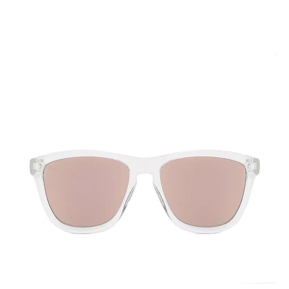 Unisex square transparent sunglasses in air rose gold, 54 mm lenses