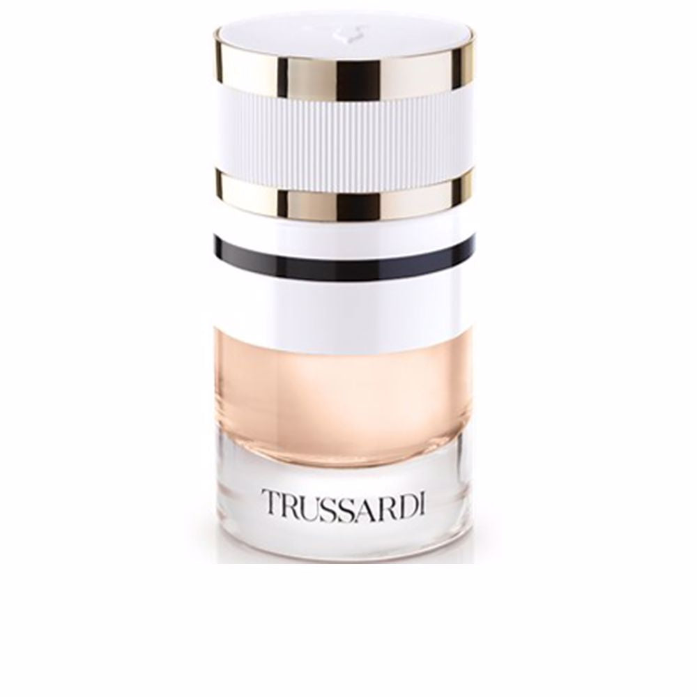 30 ml clear perfume bottle with minimalist label, jasmine floral theme