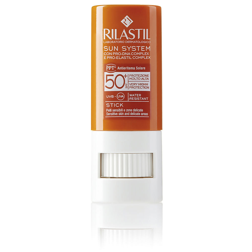 Small transparent SPF50+ sun protection stick, travel size, clear solid balm