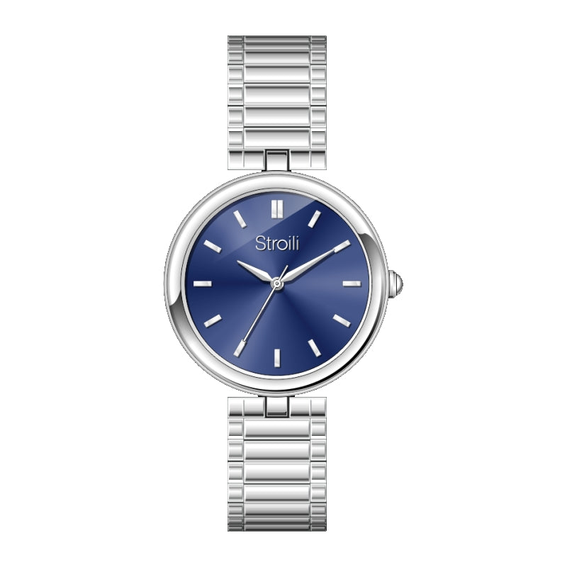 Timeless Silver Elegance with Blue Accents